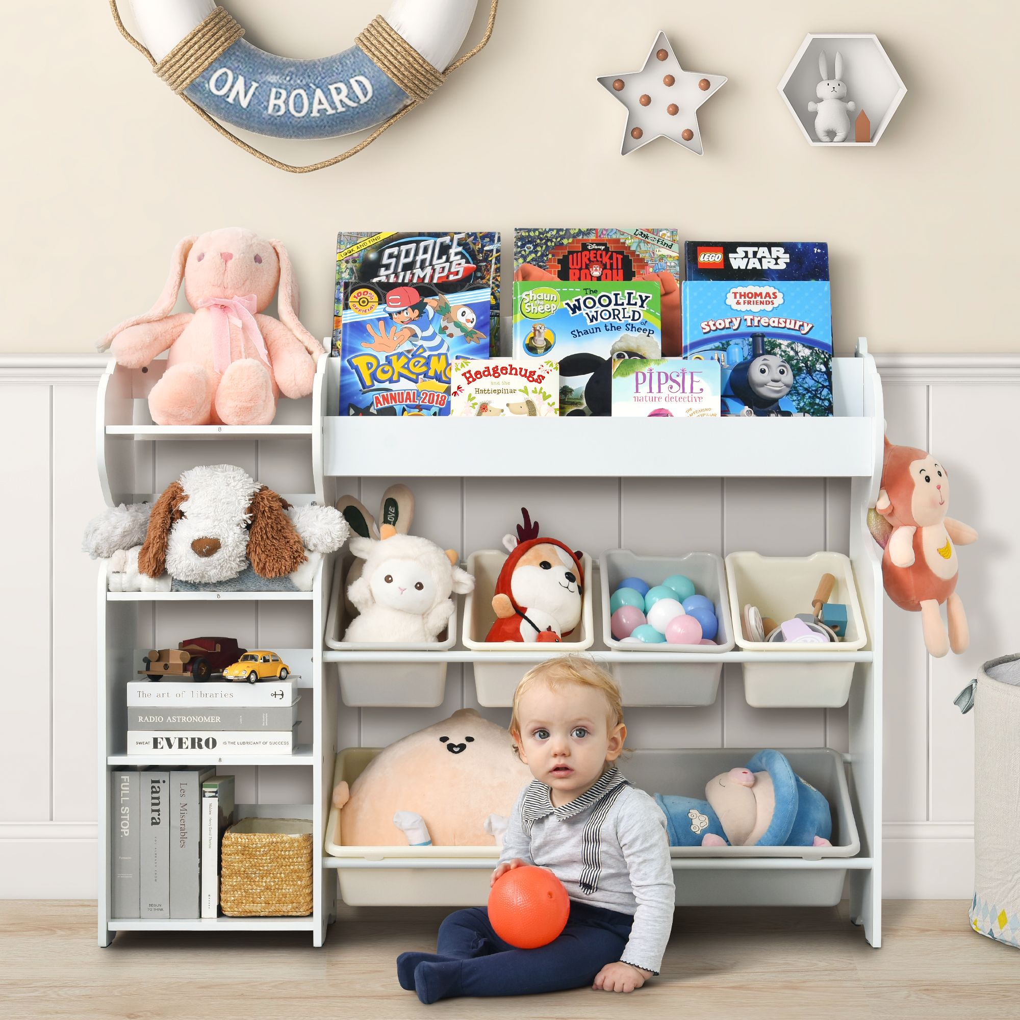 楽天市場】絵本ラック 絵本棚 大容量 本棚 収納ラック 多機能 おもちゃ