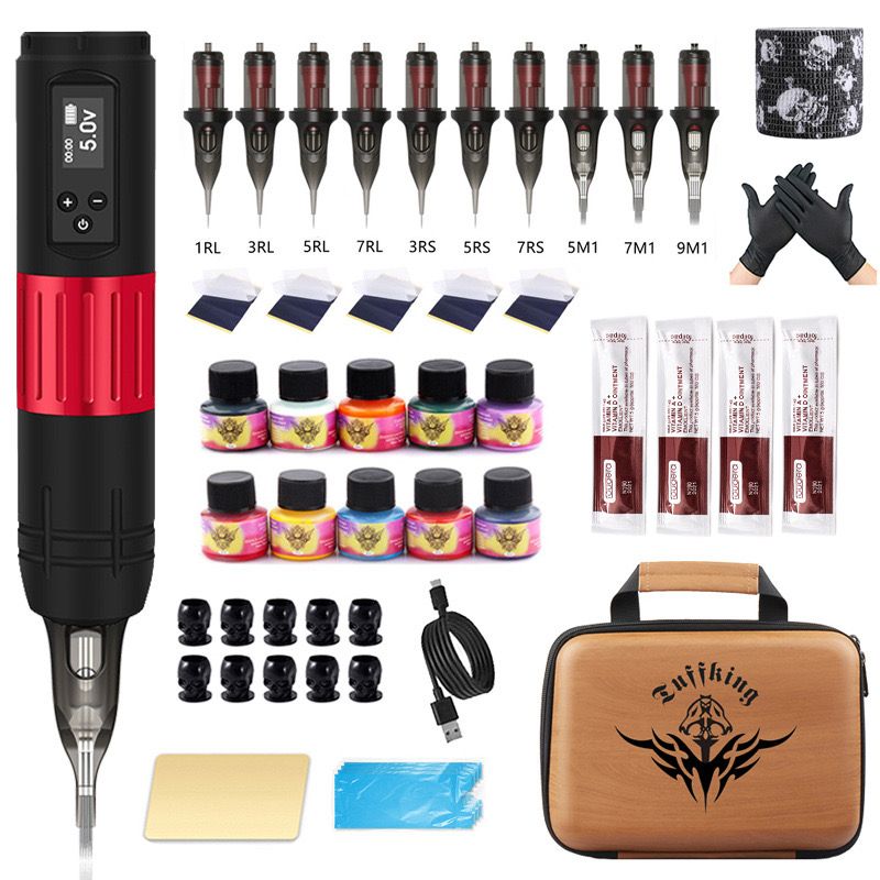 楽天市場】【最大P10】ワイヤレスタトゥーマシンセット ショートペン式