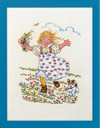 楽天市場】クロスステッチ 刺繍 キット 輸入 EVA ROSENSTAND 花と少女