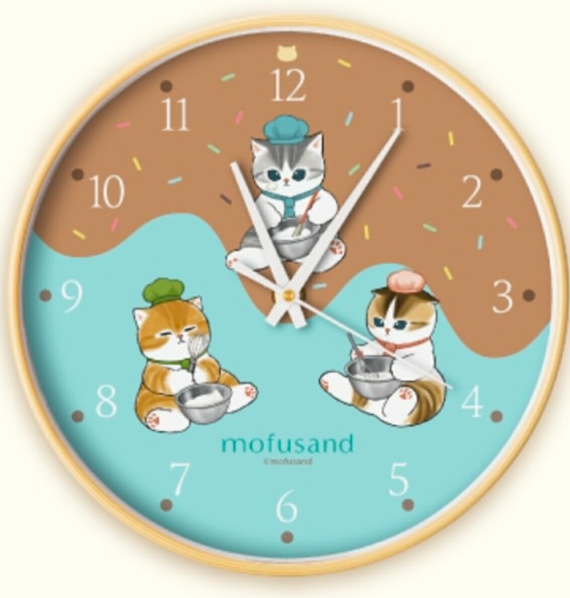 楽天市場】【水色スイーツにゃん】mofusand 壁掛けクロック 時計 約22