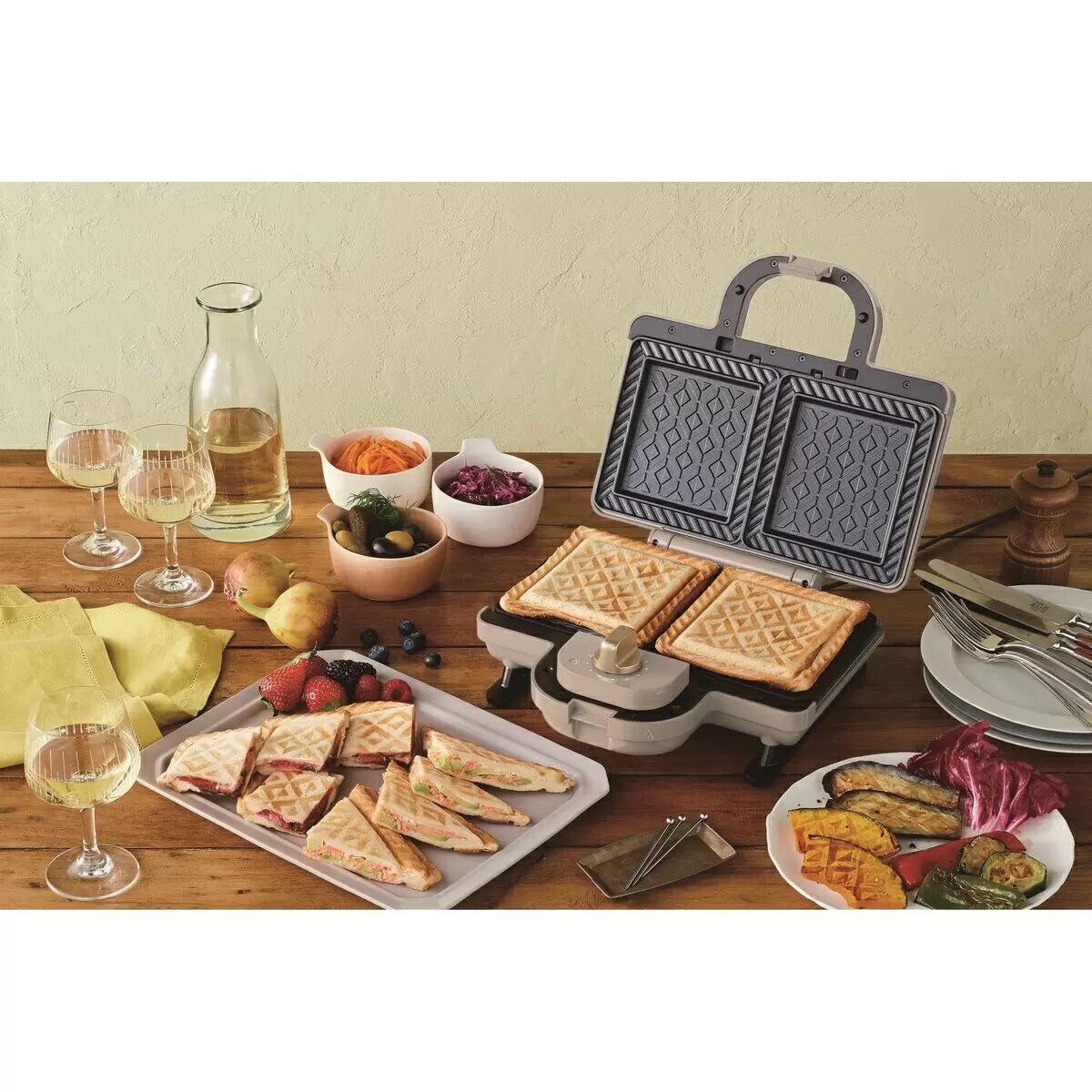 楽天市場】ブルーノ ホットサンドメーカー ダブル グレージュ BOE044