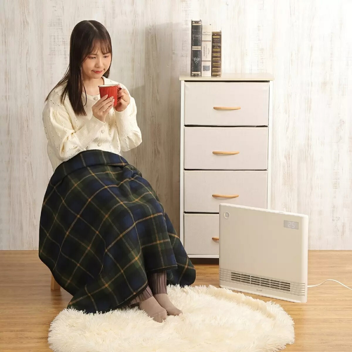 楽天市場】QUADS セラミックヒーター アイボリー ワイドエナヒート