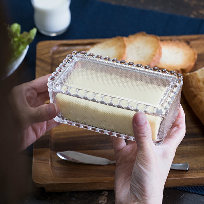 楽天市場】バターケース ガラス おしゃれ レトロ【 バター入れ】 透明