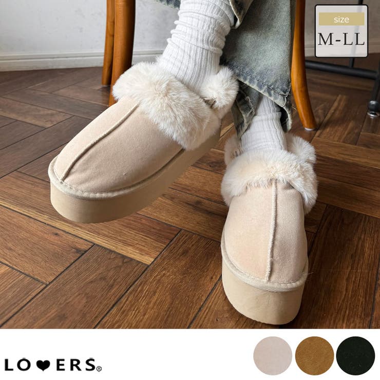 楽天市場】LOVERS 冬新作 フェイクムートン ファーストラップ付 厚底