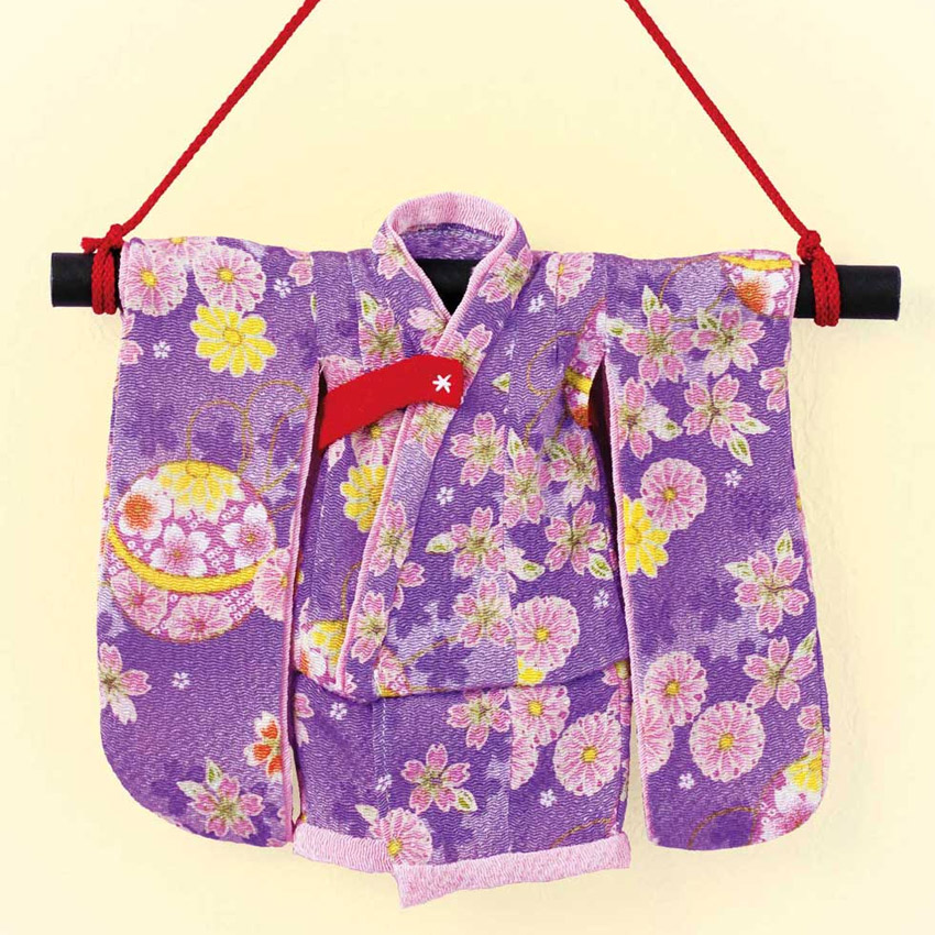 楽天市場】ミニチュア着物 京ちりめん ミニ着物 紫 LH-334 | クラフト