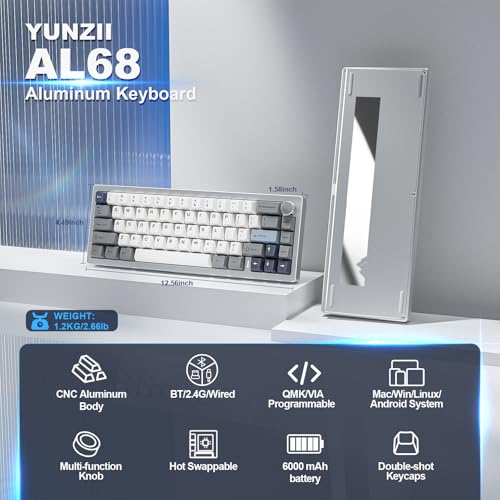 楽天市場】YUNZII AL68 メカニカルキーボード ワイヤレス 68キー