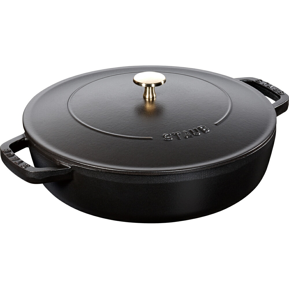 楽天市場】staub ストウブ ブレイザー24cm ブラック グレー 鍋 両手鍋
