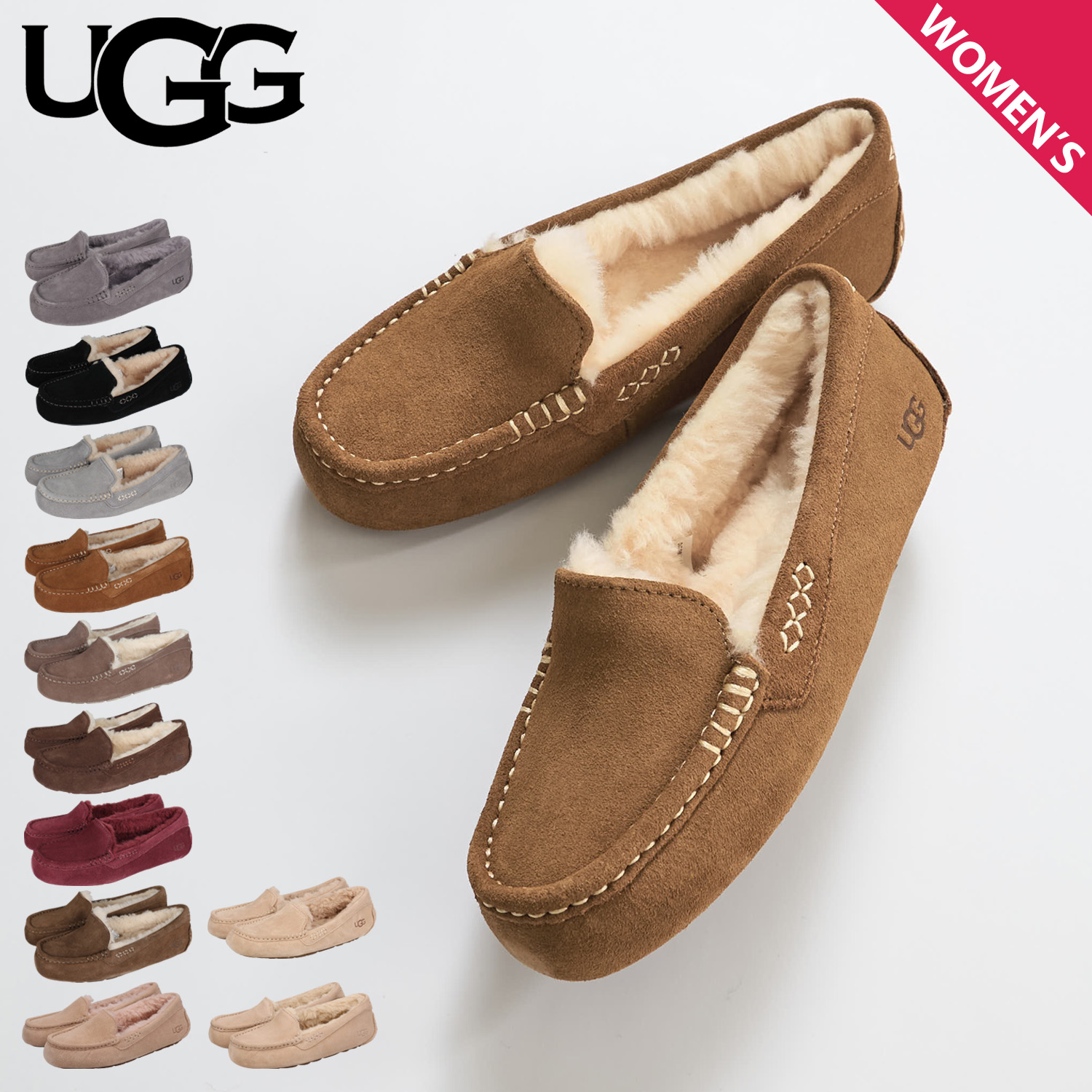 楽天市場】UGG アグ モカシン アンスレー スリッポン ムートン