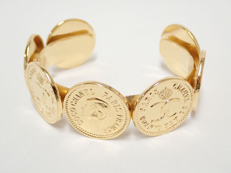 楽天市場】CHANEL/シャネル ヴィンテージ バングル GP ゴールド ココ