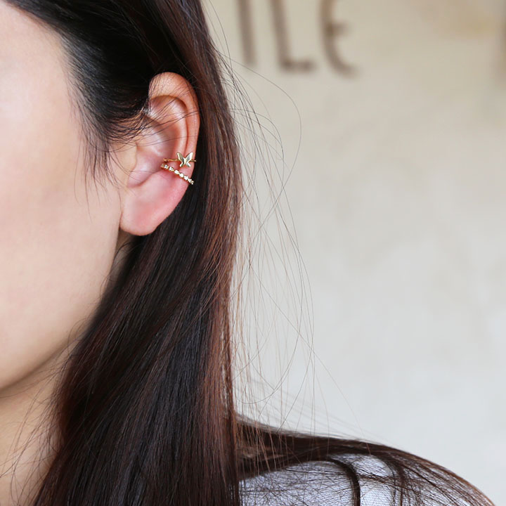 楽天市場】【Butterfly Ear Cuff】 K10/K18/Pt900 バタフライ モチーフ