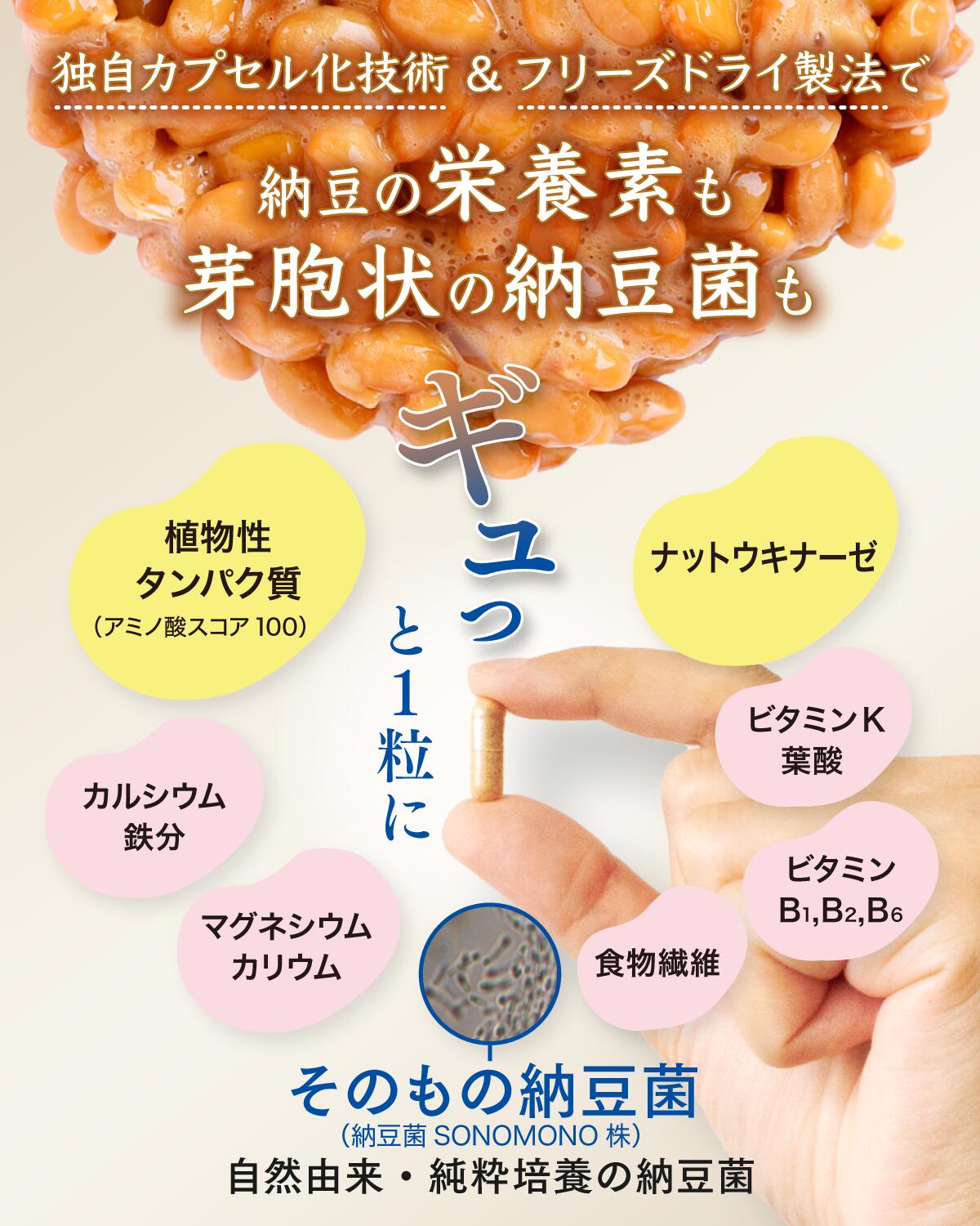 楽天市場】まるで飲む納豆?そのもの納豆(カプセル)90粒【公式】生きた