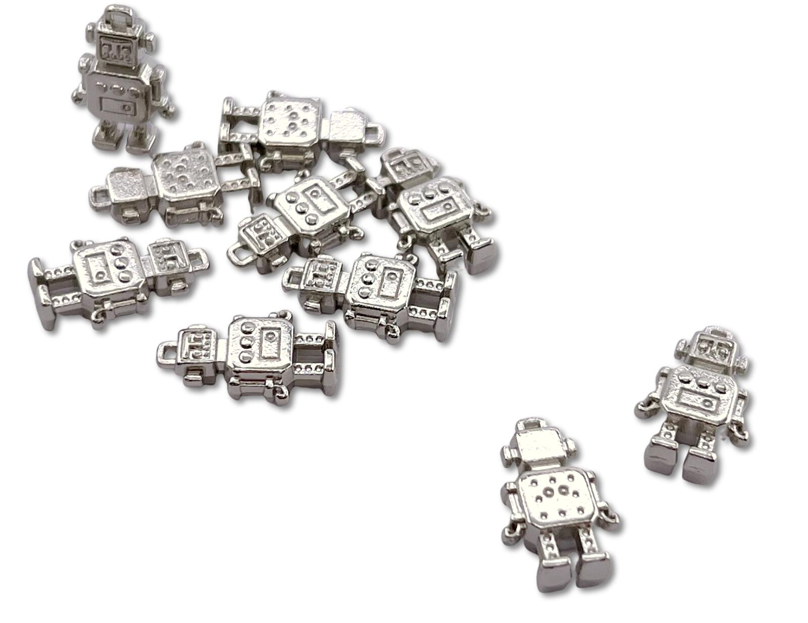 楽天市場】金属チャーム ロボット A 立体 18*12mm 厚5mm 10個