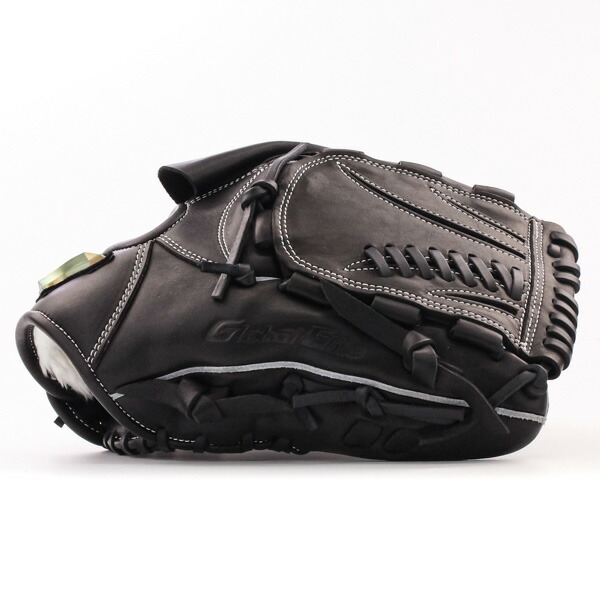 軟式野球グローブ 黒 レザー 編み込みスタイル 軟式野球グローブ 黒