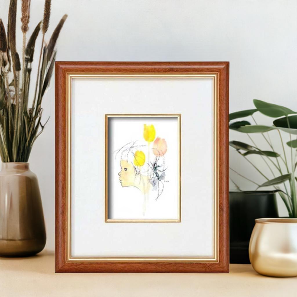 いわさきちひろ 水彩画 新品 箱付き 美品 最終値下げ いわさきちひろ