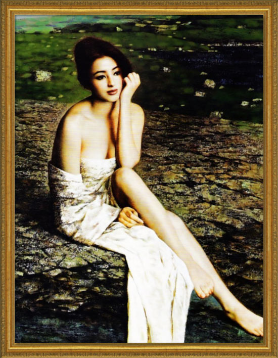 油絵 菅家令子 絵 絵画 インテリア F4-100512 人物 女性像 油絵 菅家