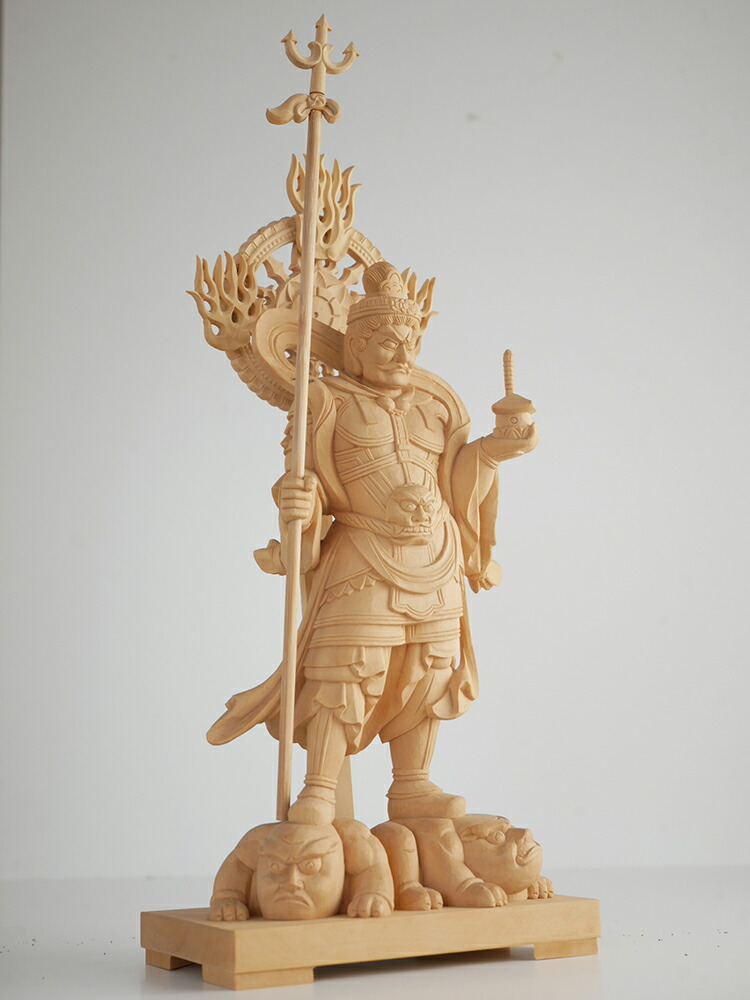 楽天市場】毘沙門天 木彫り 仏像 一刀彫 / 素材：柘植（置物）~ : 津山