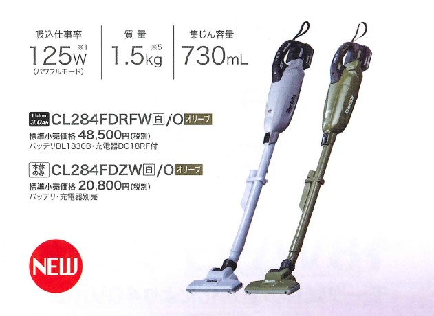 楽天市場】マキタ(makita) 充電式クリーナー CL284FDRFO オリーブ