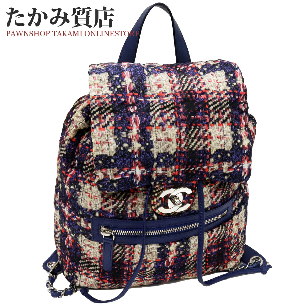 楽天市場】シャネル バックパック リュックサック ツイードプリント