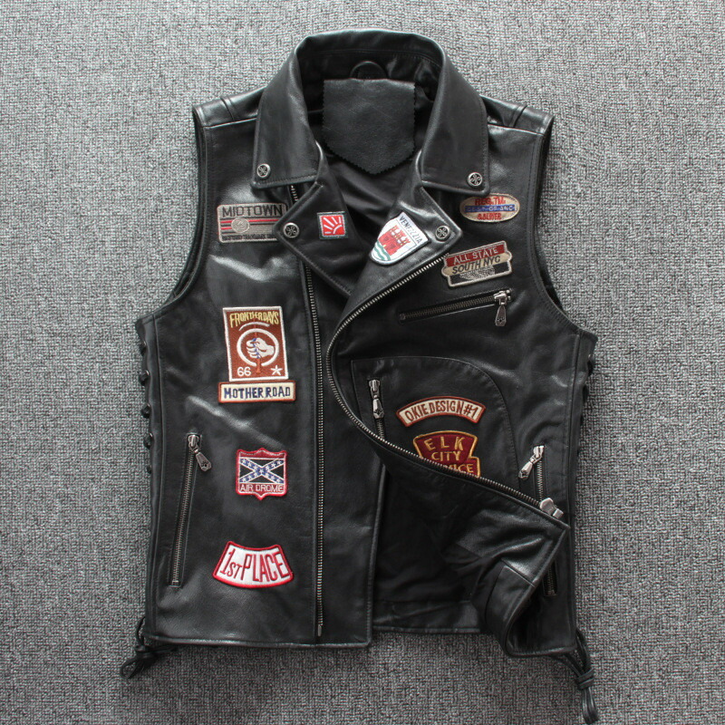 楽天市場】本革ベスト バイク用ベスト 本革 牛革ベスト ライダース