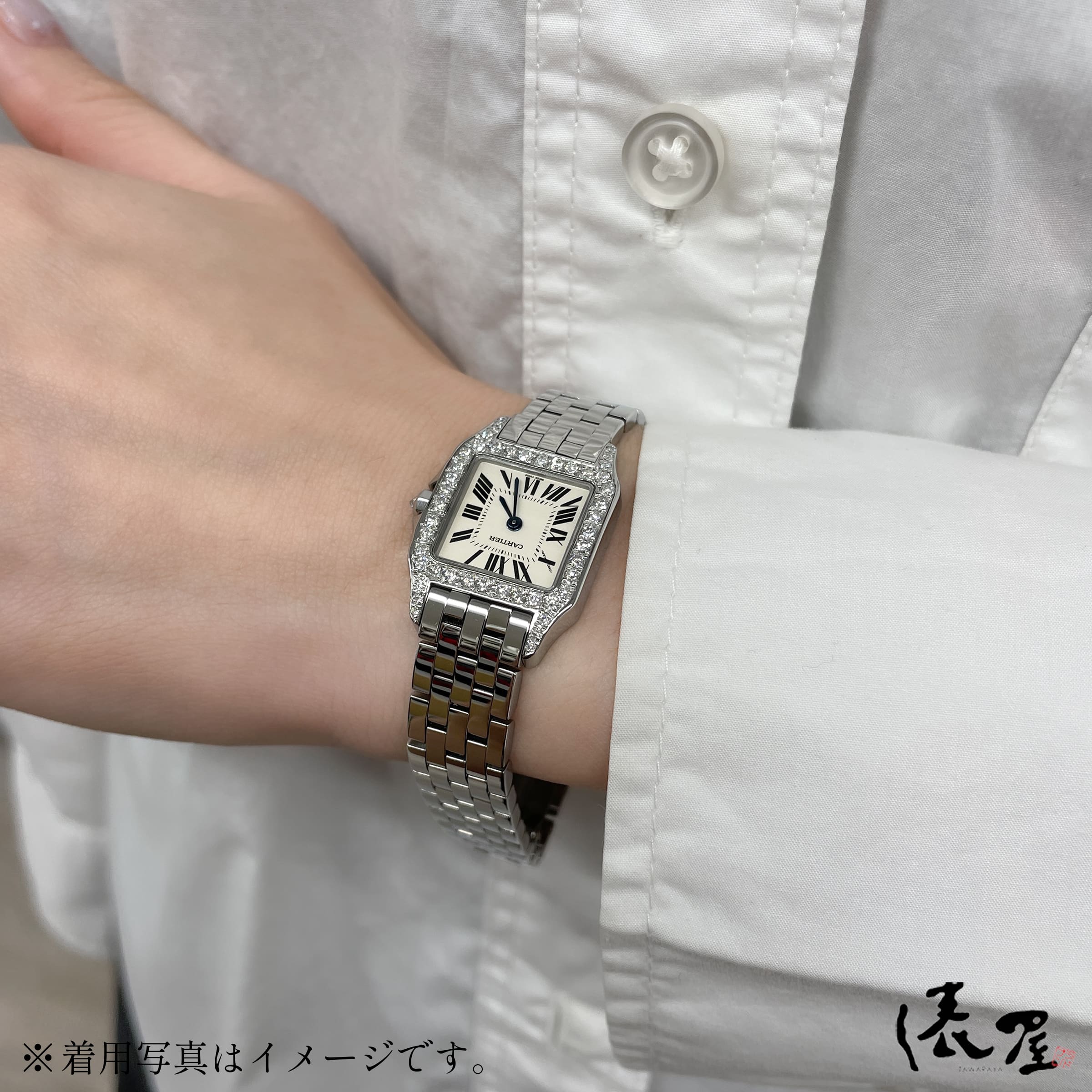 楽天市場】【極美品】 カルティエ サントスドゥモワゼル ダイヤベゼル