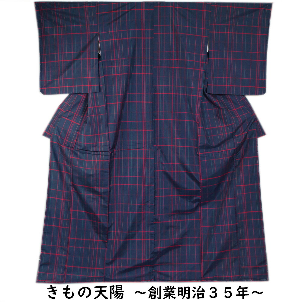 楽天市場】大島紬 裄長・トールサイズ 縞大島紬 格子模様 Lサイズ 大島