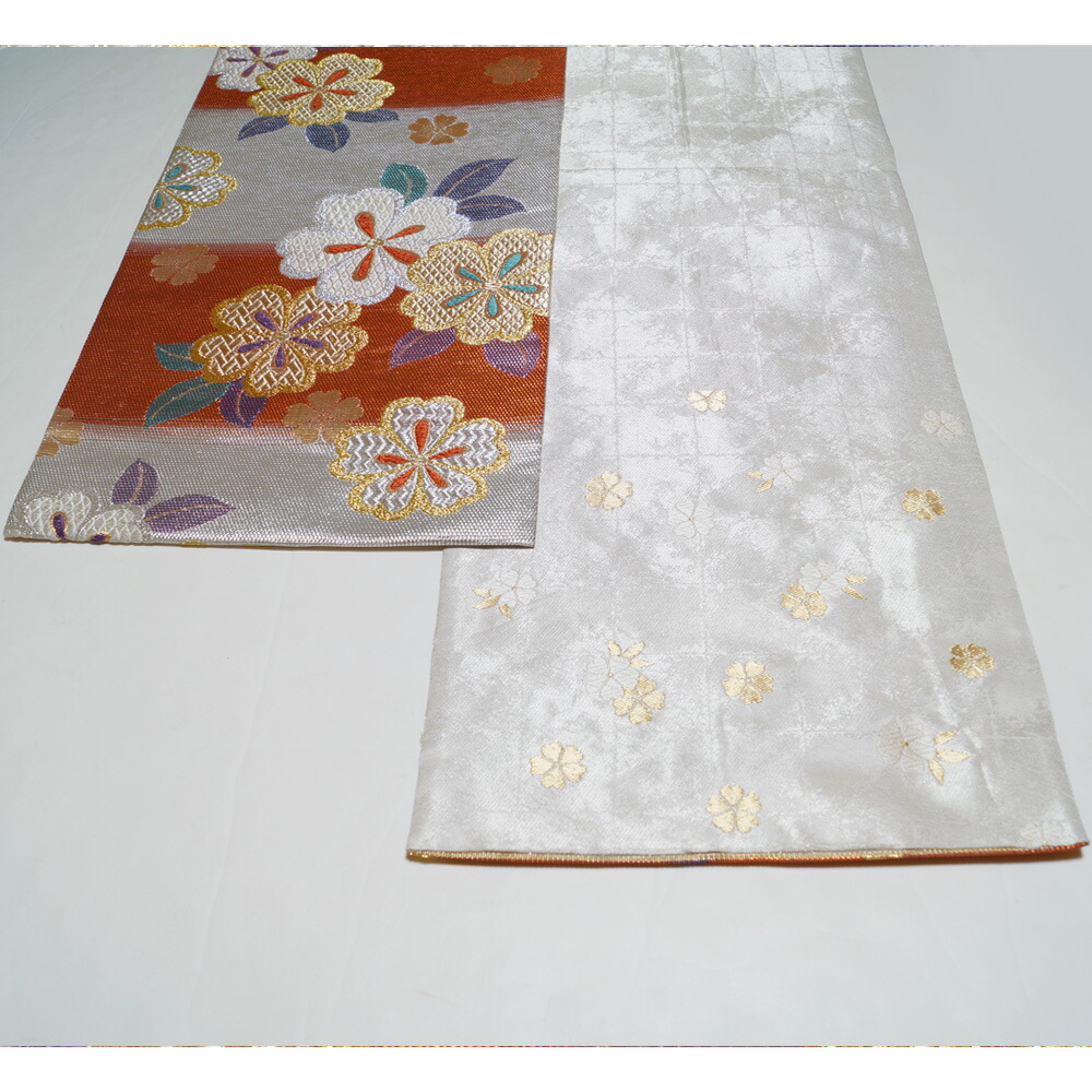 楽天市場】袋帯 段ぼかしに桜花模様 六通柄 金糸 銀糸 振袖向き 帯