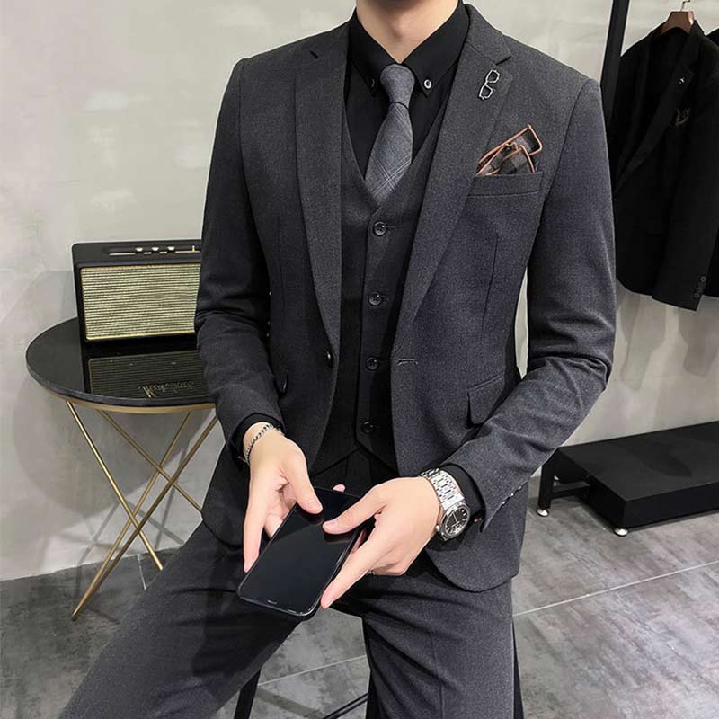 楽天市場】メンズスーツ 3点セット 長袖 通勤 OL セットアップ