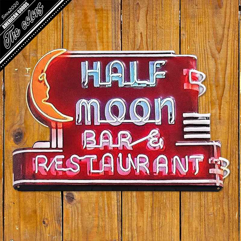 楽天市場】サインプレート ブリキ看板 HALF MOON BAR & RESTAURANT
