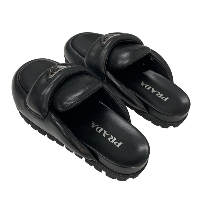 楽天市場】プラダ PRADA サンダル 靴 シューズ レザー ブラック 黒