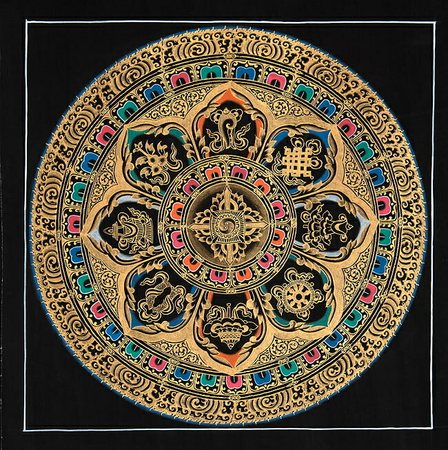 楽天市場】【送料無料】 〔一点物〕タンカ 八吉祥曼荼羅 アシュタマン