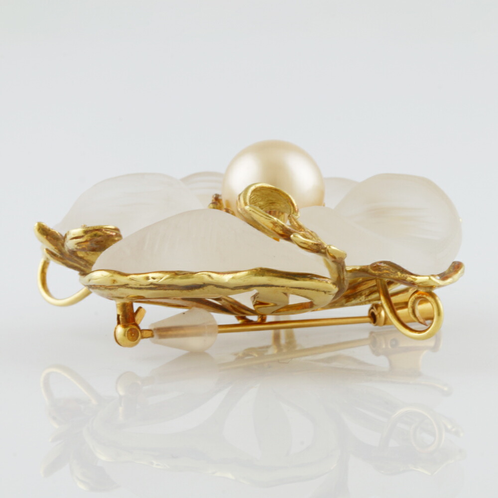 楽天市場】【送料無料】【中古】 K18 ブローチ クォーツ パール