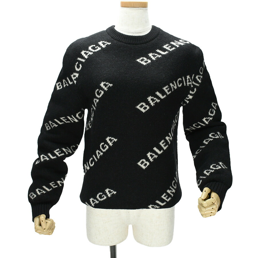 楽天市場】バレンシアガ BALENCIAGA 総柄ロゴ ニット セーター クルー