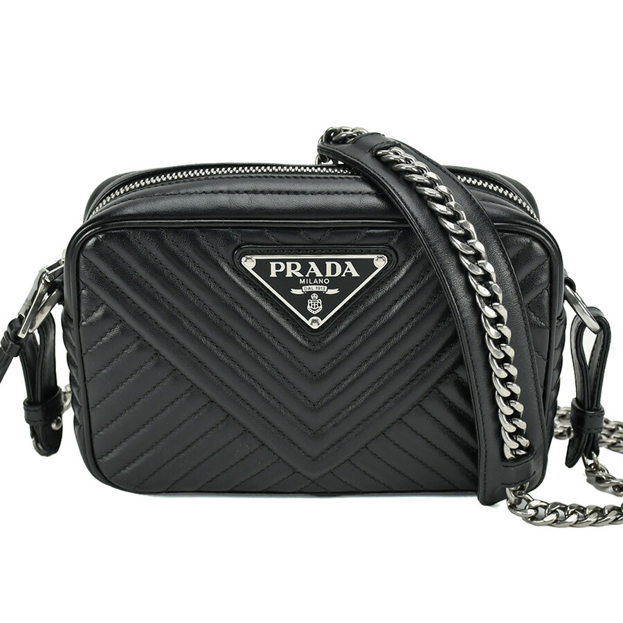 PRADA ショルダーバッグ プラダ 2way カメラバッグ キルティング 黒