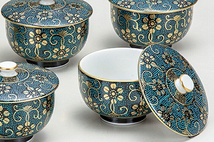 九谷焼 飾壺 青粒鉄仙高約28㌢ 大雅窯 九谷焼 飾壺 青粒鉄仙高約28