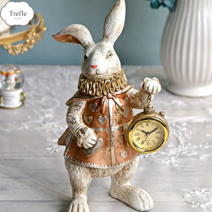 楽天市場】アリス うさぎ 置物 時計の通販