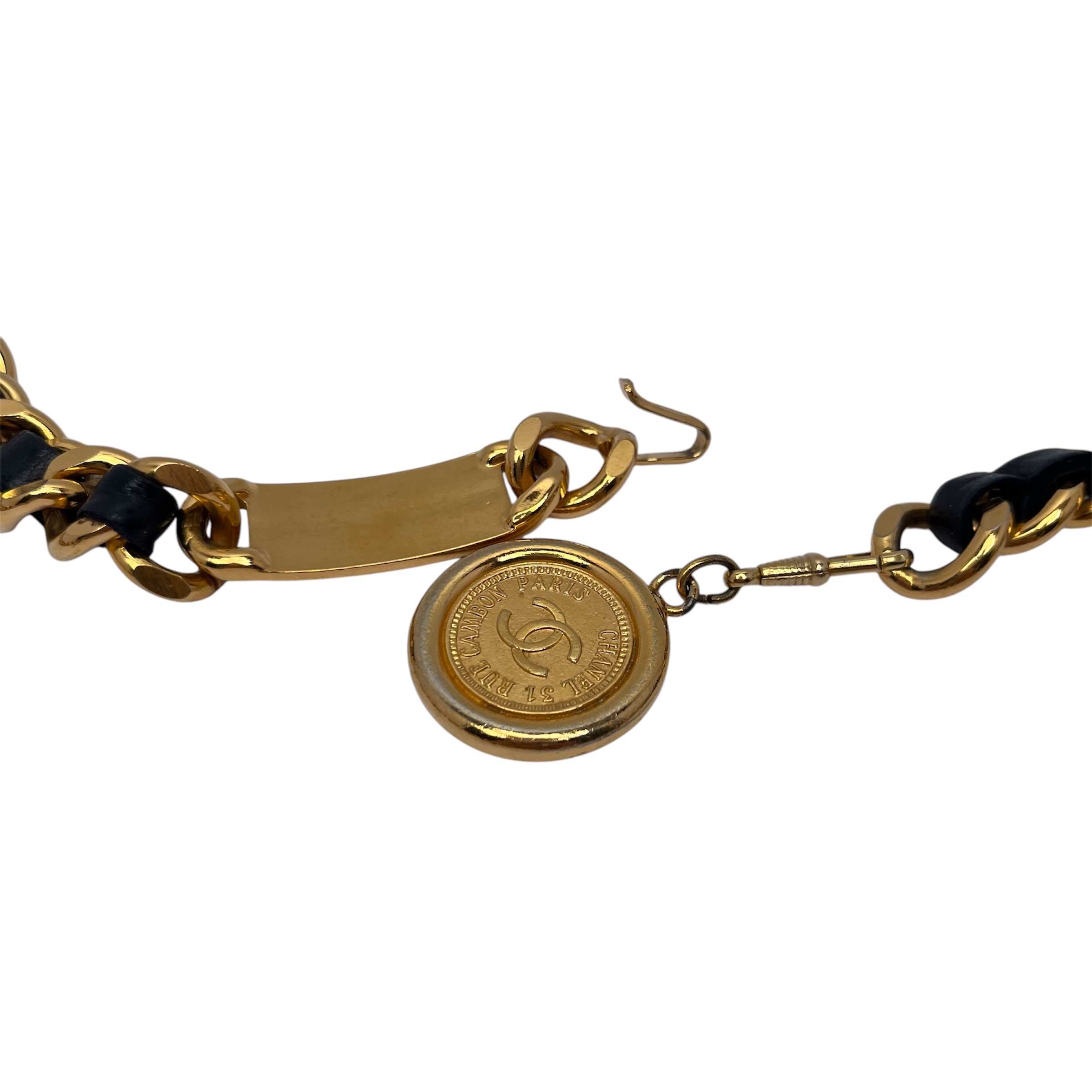 楽天市場】シャネル CHANEL チェーンベルト レザー ゴールド×ブラック