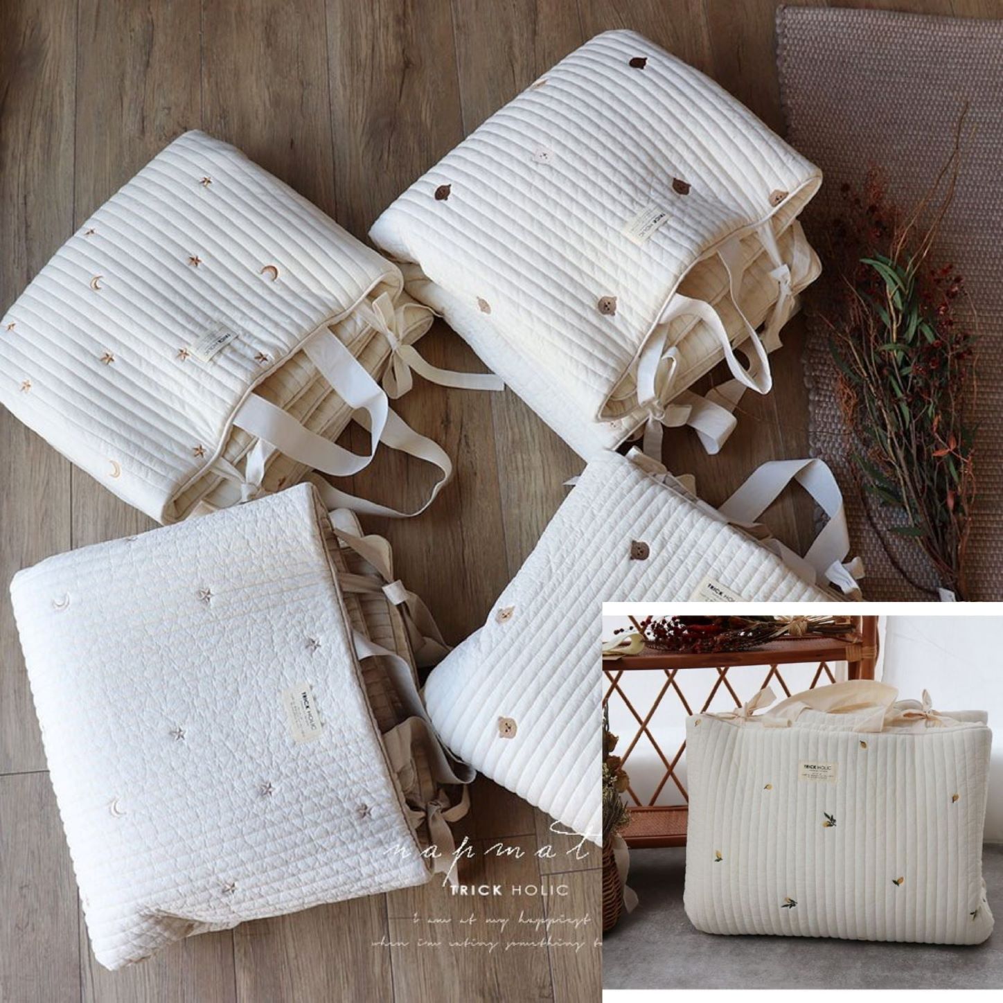 楽天市場】プレミアムイブル お昼寝布団 星月 くま レモン刺繍ナップ