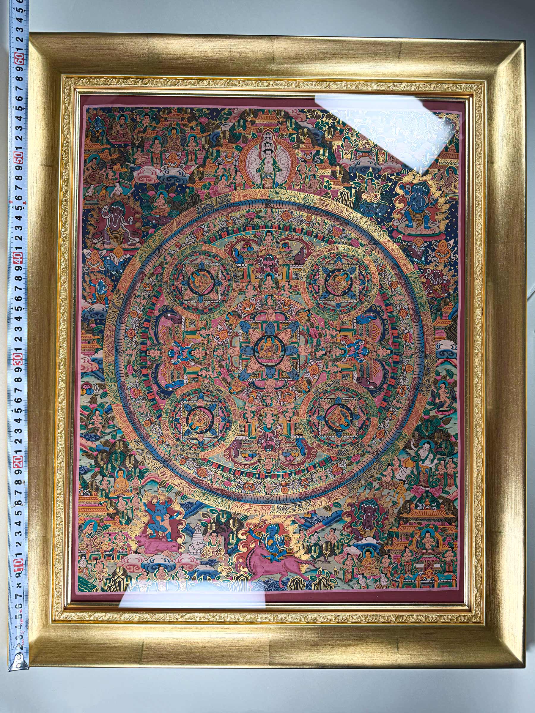 楽天市場】曼荼羅 マンダラ 額 63センチ×51センチ×5センチ タンカ 掛軸