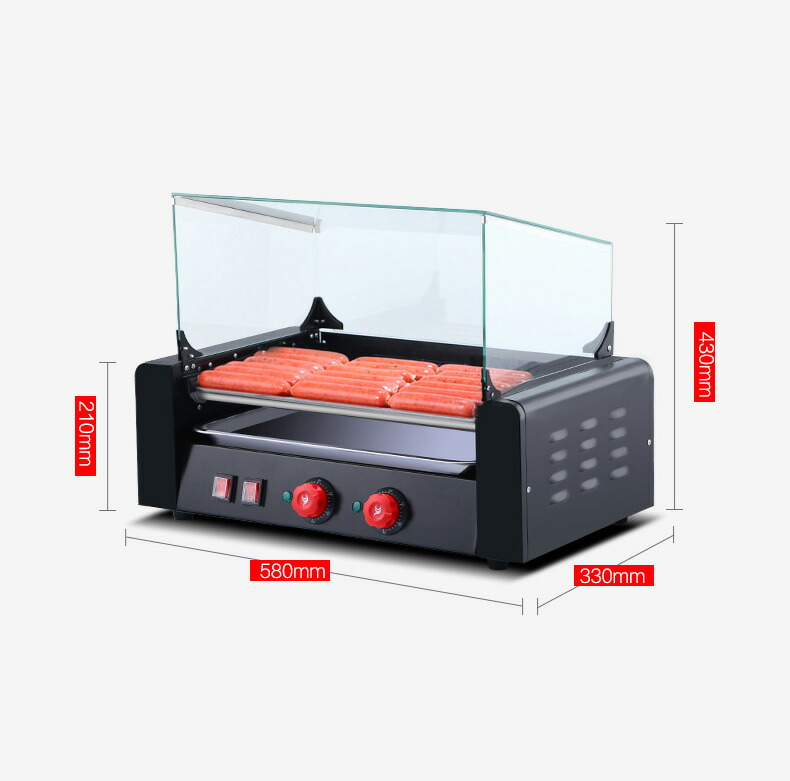 楽天市場】☆即納・フランクフルト・ホットドッグ回転ローラー付き焼き