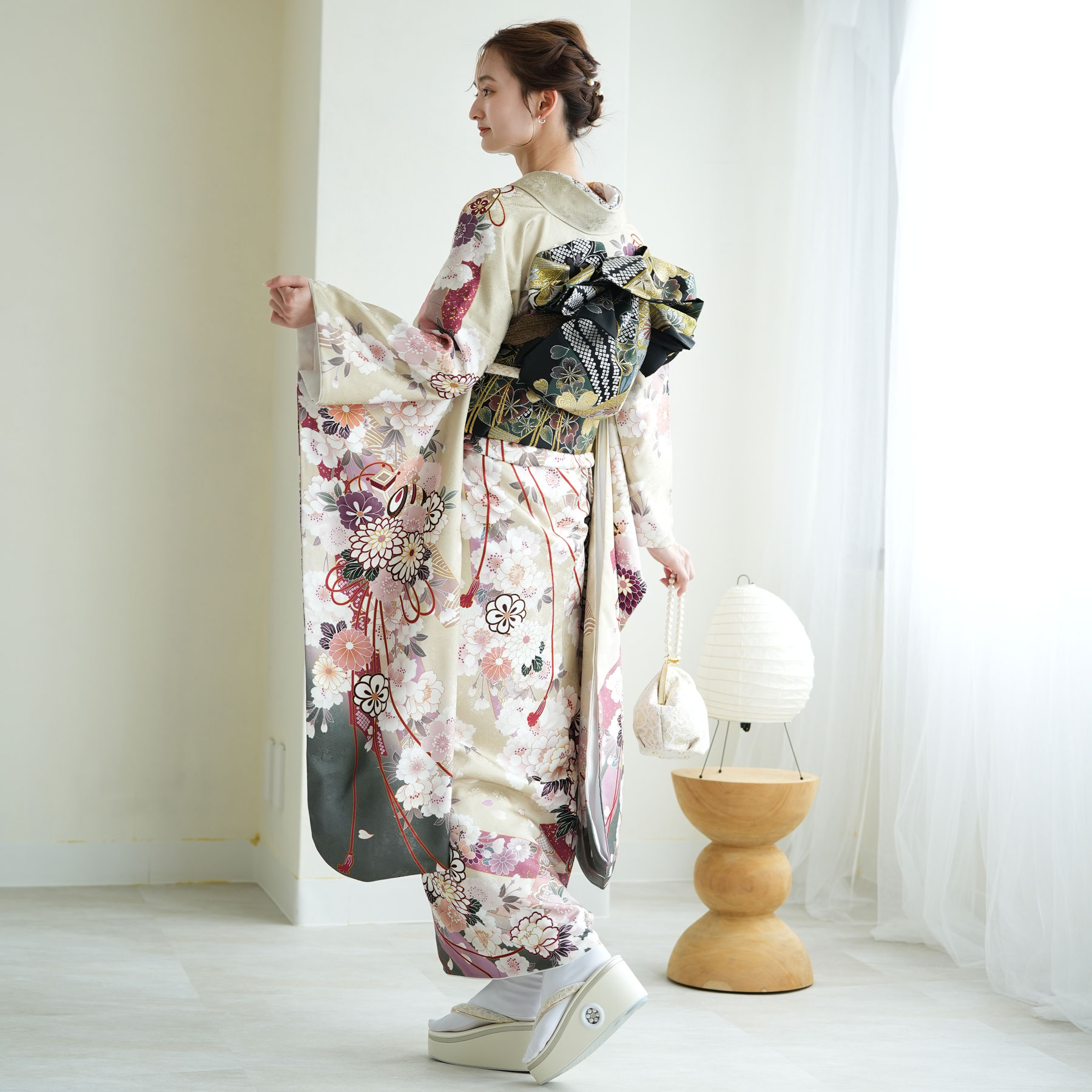 楽天市場】【レンタル】【振袖 正絹着物+正絹袋帯 21点セット 絵羽 柳