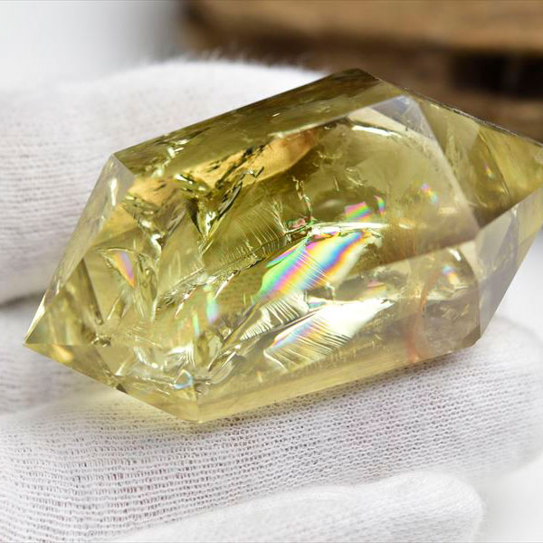 楽天市場】虹入り シトリン ダブルポイント 両剣黄水晶□ブラジル産