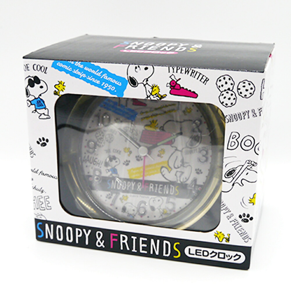 楽天市場】LED ライト付き メロディクロック スヌーピー | 目覚まし