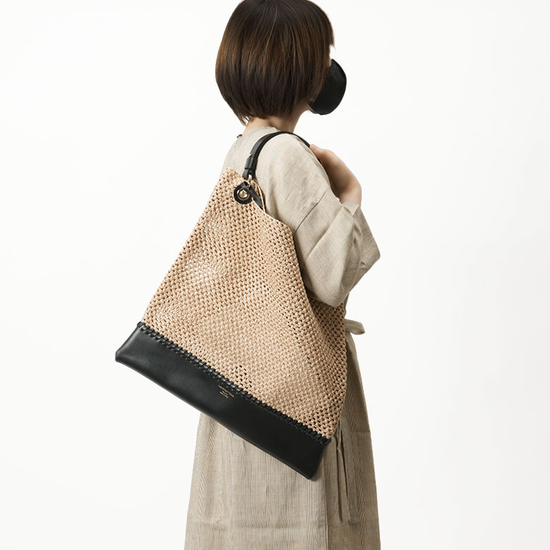 CHRISTIAN VILLA ストローバスケットバッグ かご ショルダー 編み