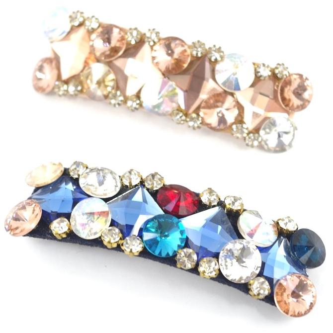 楽天市場】【残り1p】バレッタ スワロフスキー カットガラス スクエア