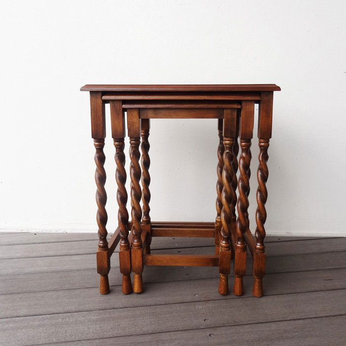 楽天市場】サイドテーブル ネストテーブル クラシック家具 オーク無垢