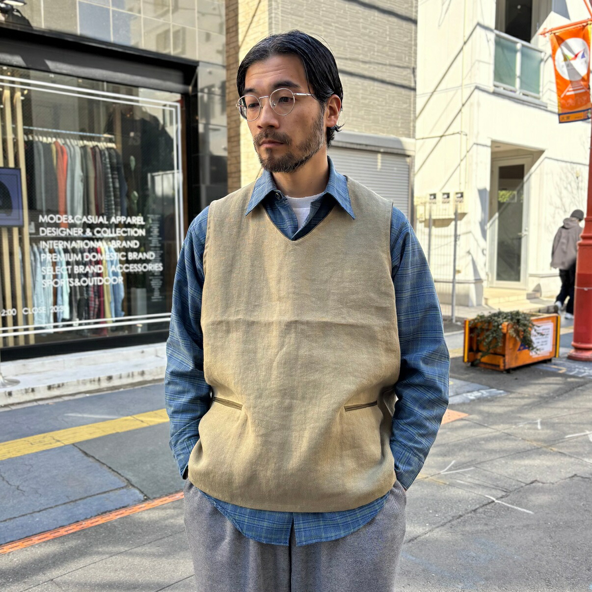 楽天市場】NIGEL CABOURN / FRENCH WORK VEST LINEN PIN OX