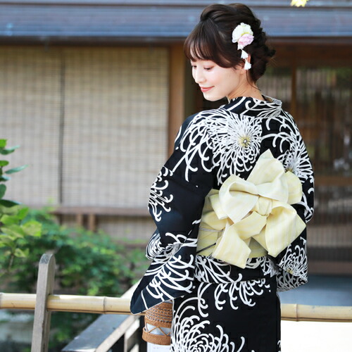 楽天市場】浴衣 セット レトロ 高級変わり織り綿浴衣3点セット「黒地に