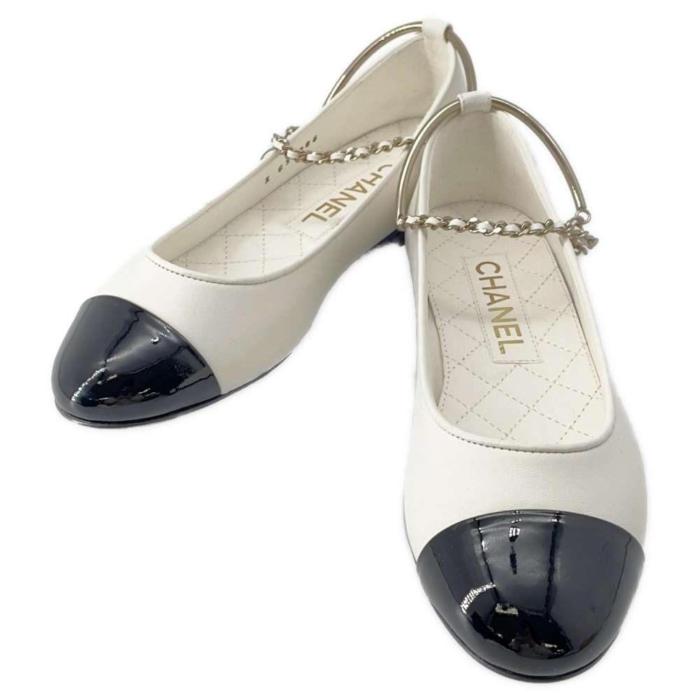 楽天市場】シャネル パンプス バレリーナ フラット ラムスキン G38986
