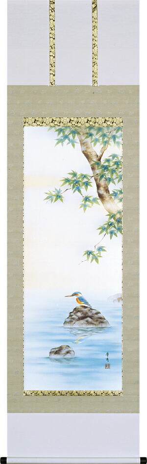 楽天市場】掛け軸 掛軸（かけじく） 楓に川蝉 （吉田 豊青）全国送料