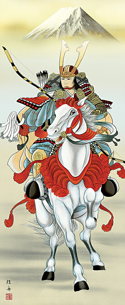 楽天市場】掛け軸 掛軸（かけじく）[尺五立]白馬武者（長江 桂舟）全国